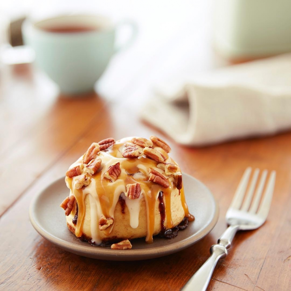 Cinnabon的招牌焦糖肉桂卷。