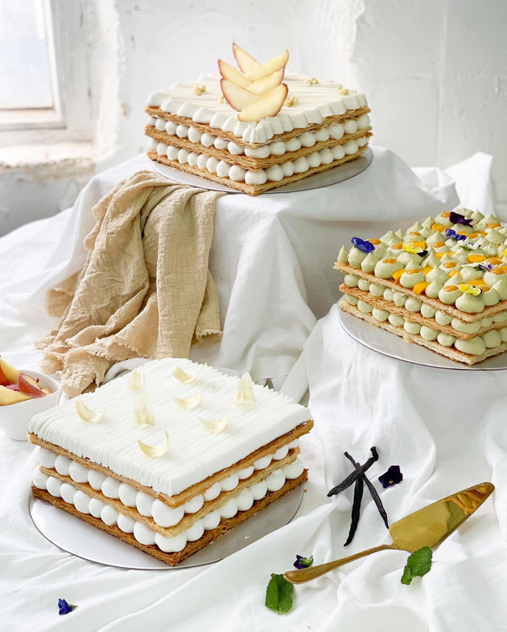 The Cakery推出的純素法式千層酥共有三款口味。