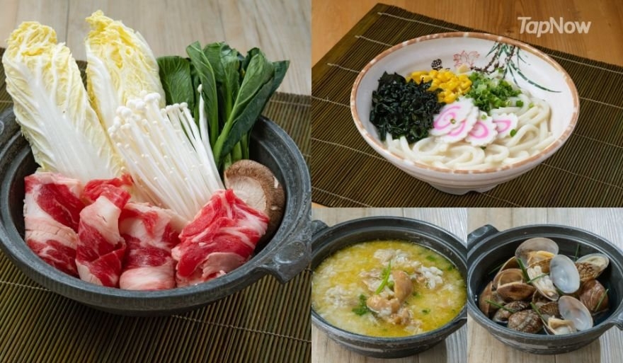 鍋物有牛肉鍋、日式湯稻庭烏冬等選擇