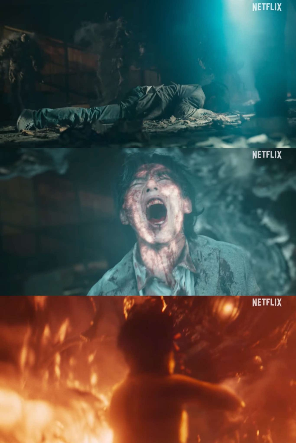 《地獄公使2》首個預告可見金聖喆飾演的「鄭晉守」,在演示後醒來,卻再度遭遇地獄使者火燒,在火焰中痛苦嚎叫,以及逐漸成形復活的模樣。