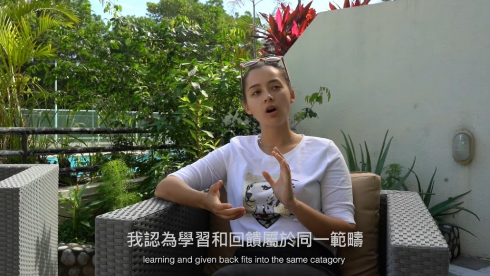 謝嘉怡認為回饋社會及幫助別人過程中得到快樂