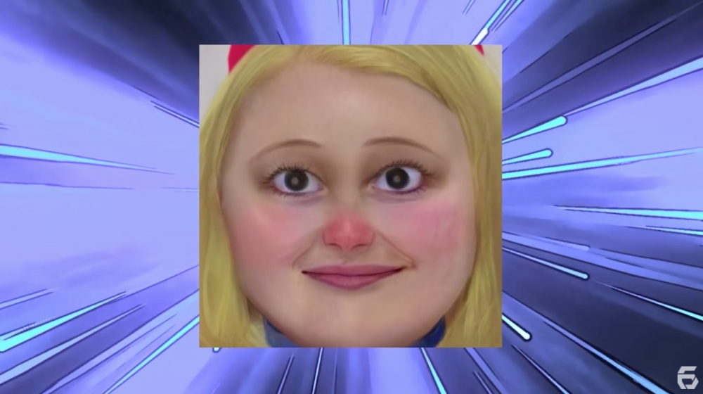 金色頭髮同超大比例眼睛令佢似外國女生，都有還原到多啦美嘅纖長眼睫毛。