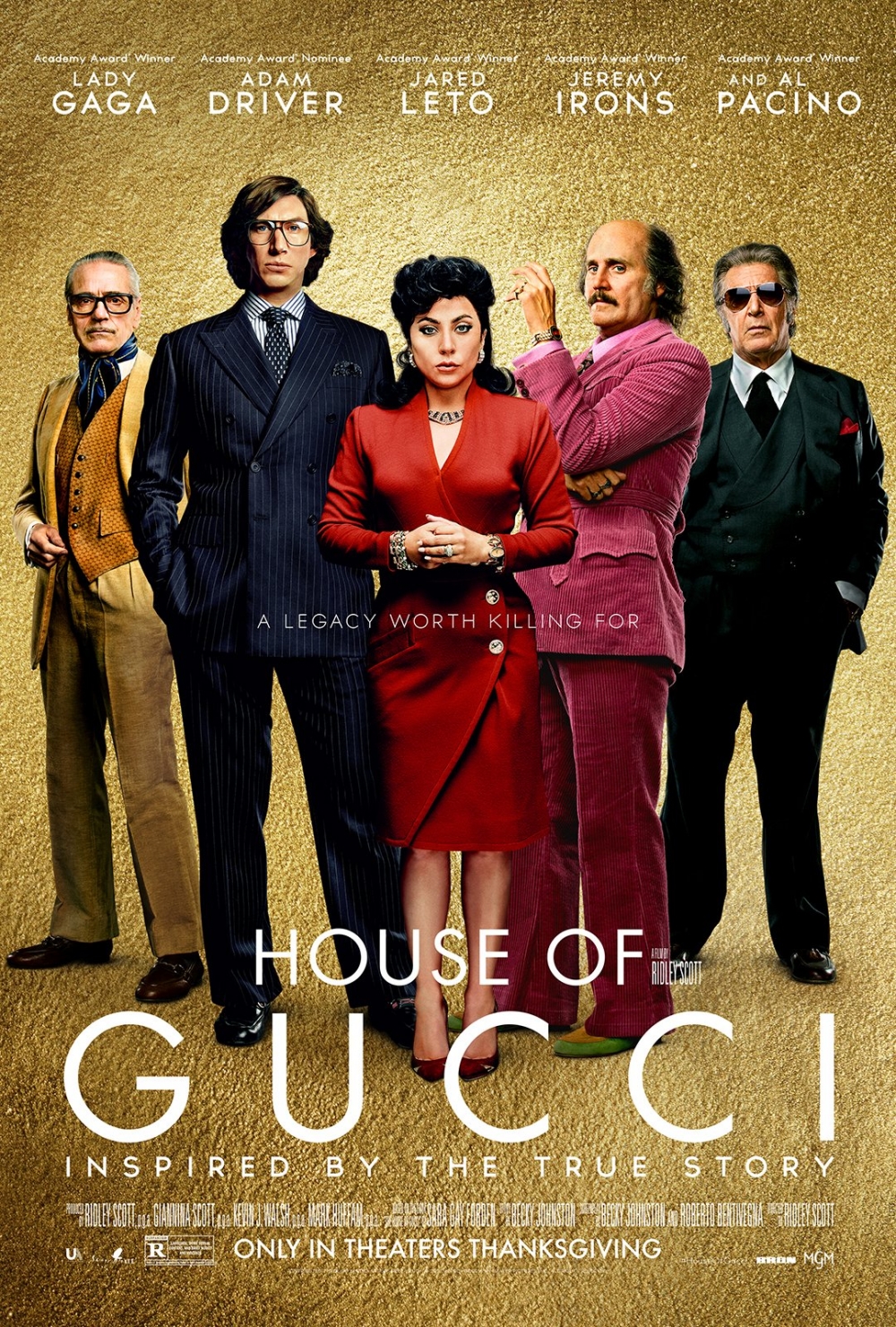 由Lady Gaga、Adam Driver、Jared Leto、Al Pacino與Jeremy Irons等主演的《GUCCI名門望族》(House of Gucci)於11月15日在香港上映。