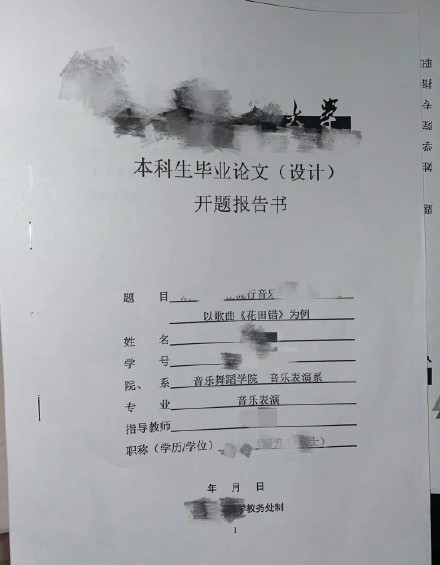 呢位學生公開佢嘅畢業論文題目，係研究王力宏2015年嘅經典情歌《花田錯》