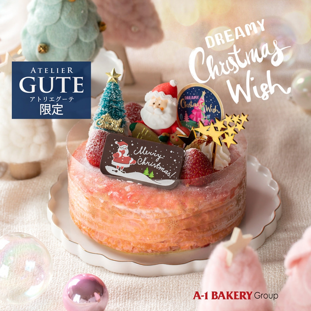A-1 Bakery_閃爍聖誕願_日本甜王士多啤梨千層蛋糕(15cm $280)