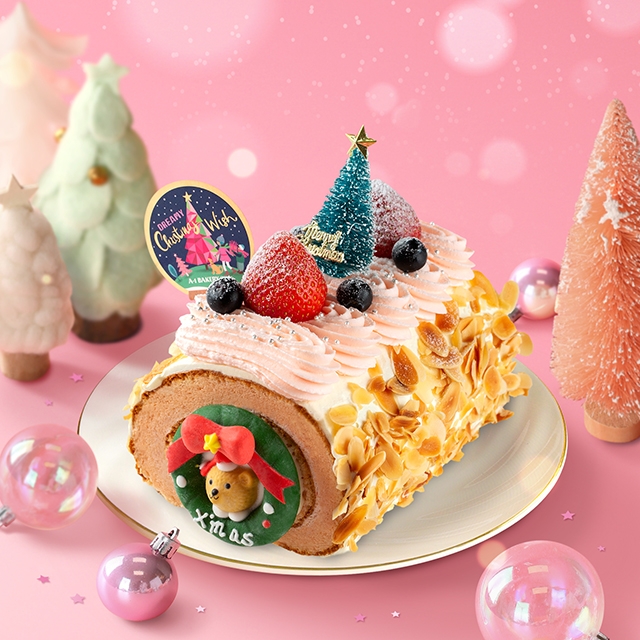 A-1 Bakery_粉紅童話_日本甜王士多啤梨樹頭卷蛋(13cm $188)