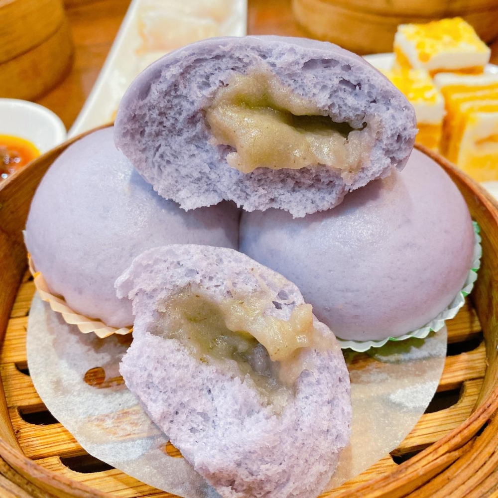 芋泥包餡料呈流沙狀!