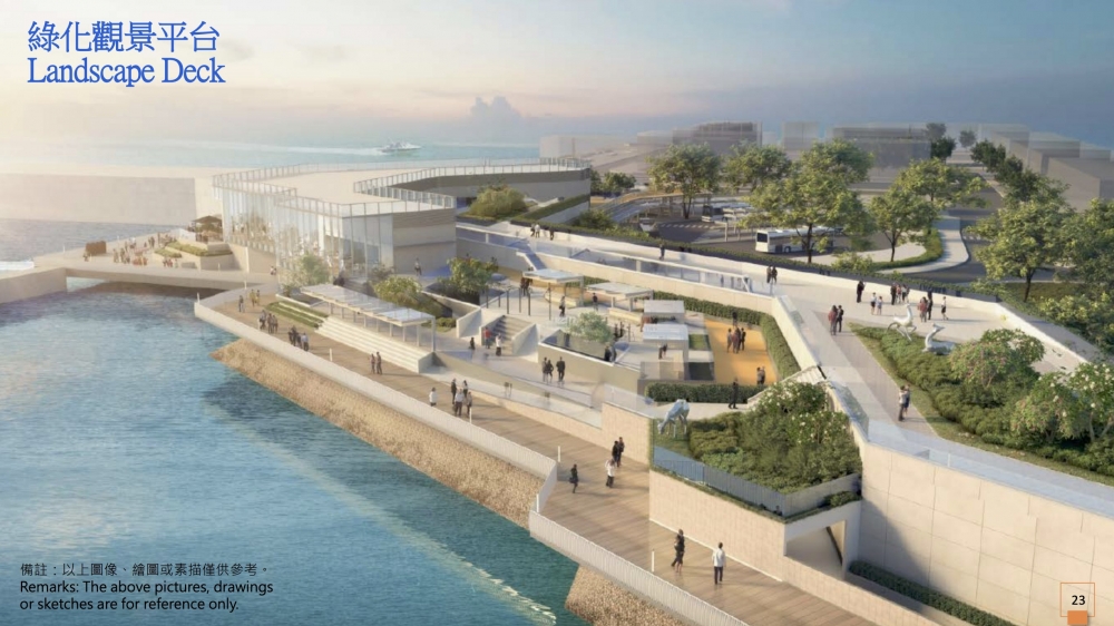 政府亦有計劃在北面海濱長廊興建海濱單車徑和行人路,從銀礦灣路經迴旋處往梅窩碼頭路,並連接北面海濱長廊,並提供有蓋單車停泊處,可以停泊單車後再去熟食中心「醫肚」。