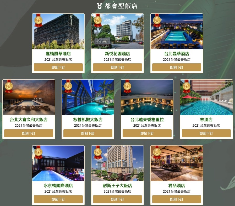 10間台灣「最美都會型飯店」名單!