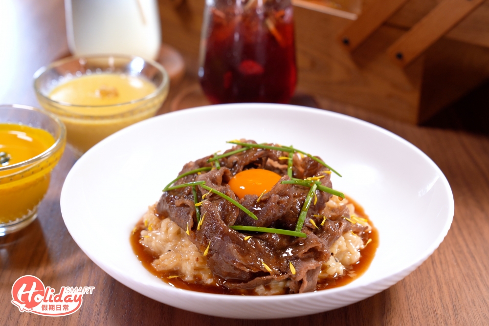 記者推介壽喜燒意大利飯，壽喜燒與Risotto搭配新鮮。