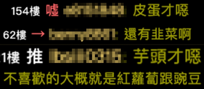有網民覺得其他蔬菜更難食,包括:綠豆、紅蘿蔔等。