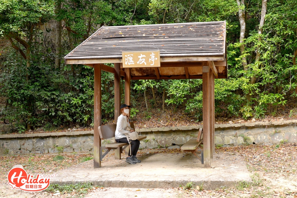 從下水塘水壩沿路折返回分岔路口，往左邊上水塘水壩出發。