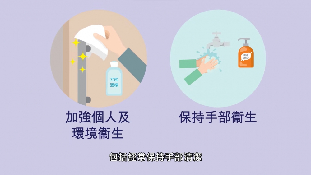 家居檢疫期間，更要加強個人及環境衛生，尤其要勤力洗手！