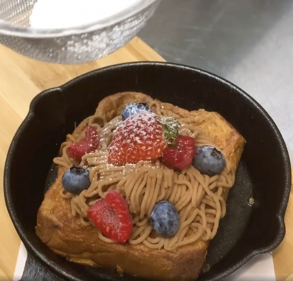 栗子法式吐司和法國甜品蒙布朗做法相似。