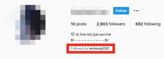 網友表示MC有follow到相中女士嘅IG
