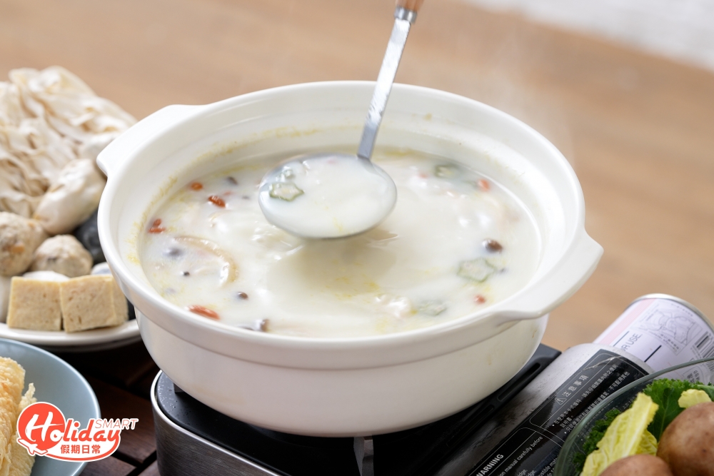 滋補養生的牛乳鍋。