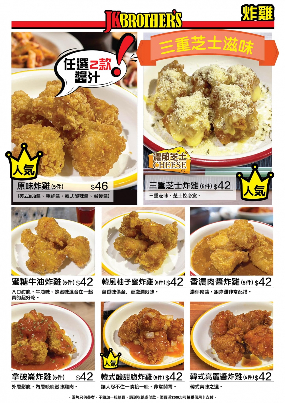JK Brother’s疫市推出最平$8起平價餐Menu,風格有點像連鎖店薩莉亞意式餐廳。