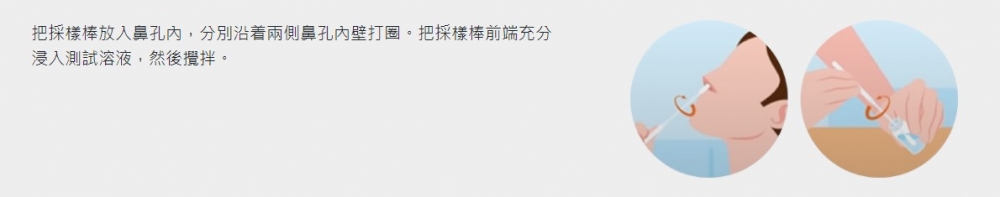快速抗原測試步驟:採樣棒