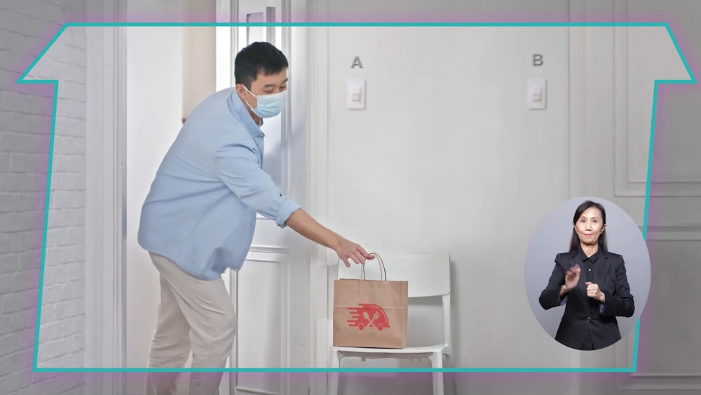 居家檢疫人士可叫外賣或收件，但不能與送遞者有面對面接觸。