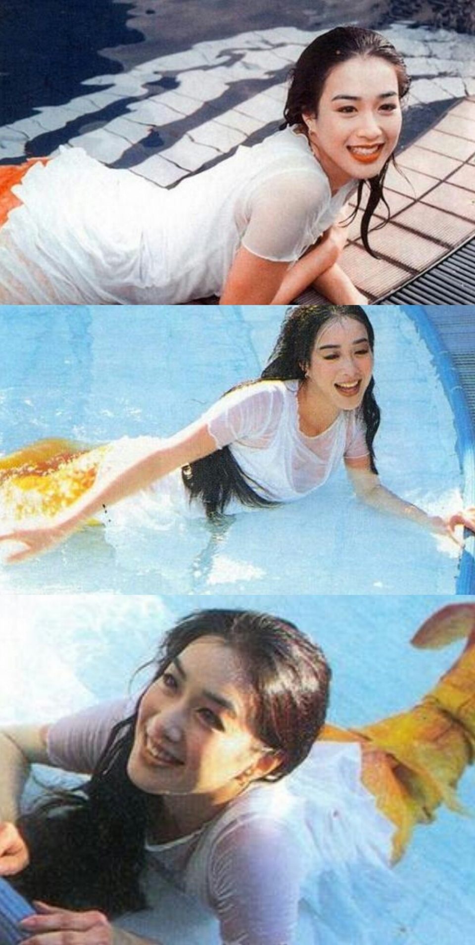 鍾麗緹當年在《人魚傳說》中以美人魚造型亮相吸引了不少男觀眾。