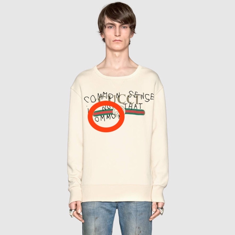 網友指Gucci sweater「Common」嘅「MM」尖端應該係掂到綠色