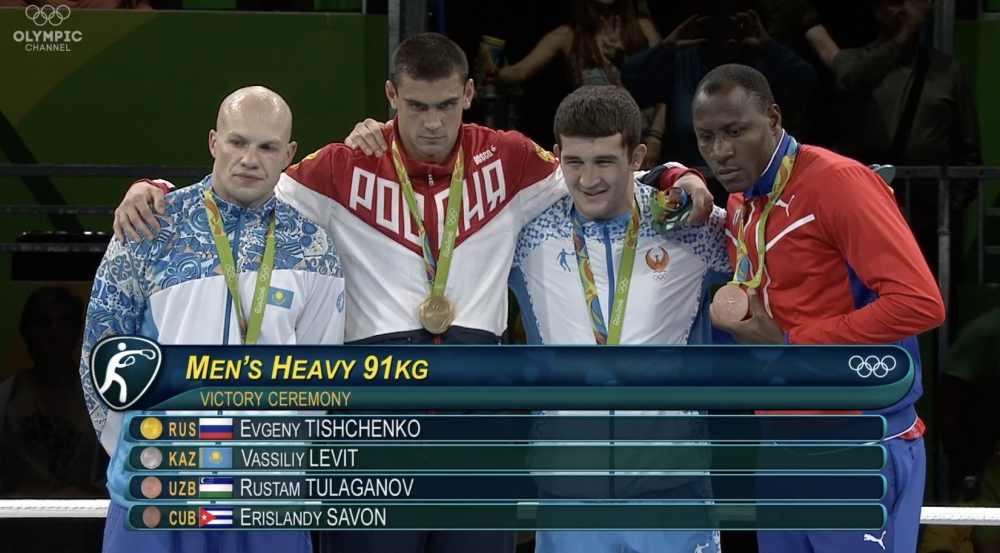 2016年巴西里約熱內盧奧運男子拳擊金牌選手係嚟自俄羅斯嘅Evgeny Tishchenko係普京其中一名保鑣。