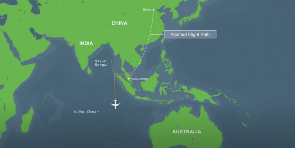 馬航MH370失聯後改變航行方向,行蹤可疑!