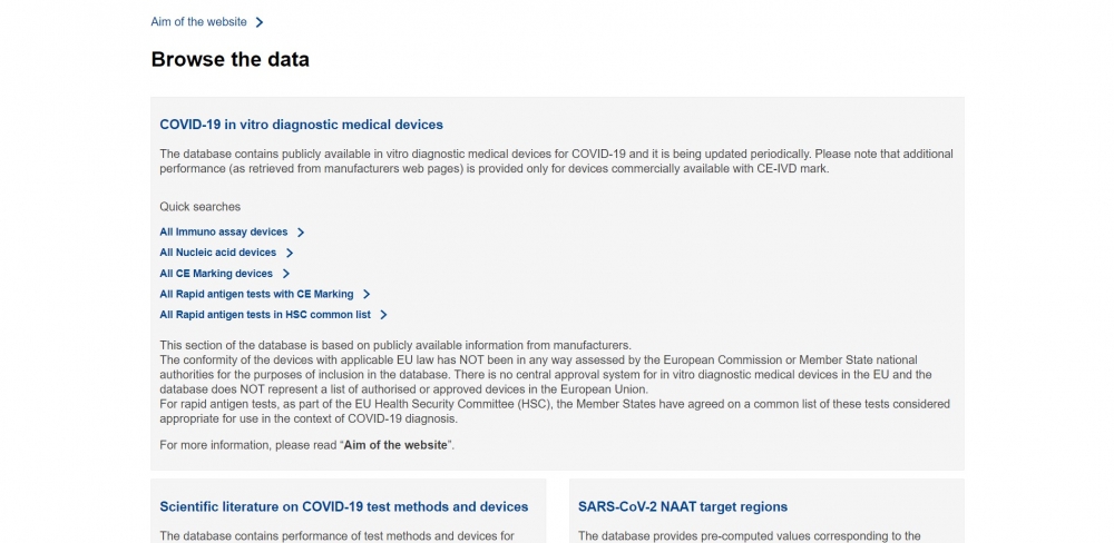 進入歐盟網站後,點擊「All Rapid antigen tests with CE Marketing」。
