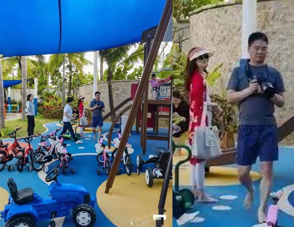 章澤天與劉強東近日帶同愛女到三亞度假近照在網上流傳。