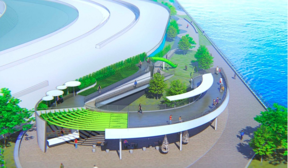 海濱內會設有園景花園、避雨亭及涼亭、適合兒童、成人及長者使用的特色遊樂及健身設施、觀景平台及小食亭等附屬設施，亦設大型旋轉平台，方便輪椅使用者使用。