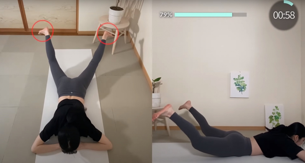 再把大腿半抬於空中。 