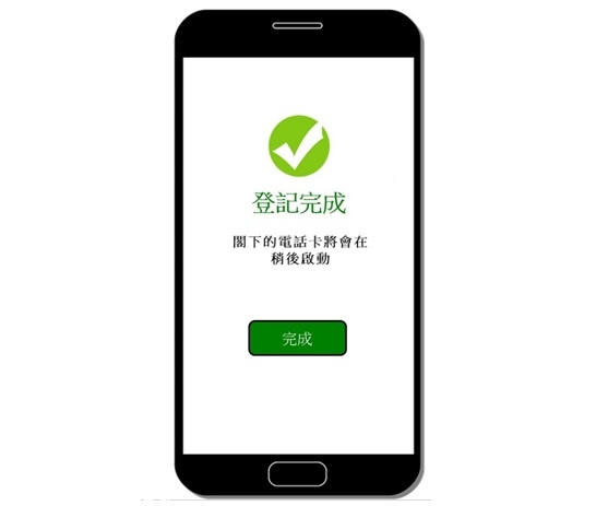 電話卡實名登記步驟 ：STEP 6