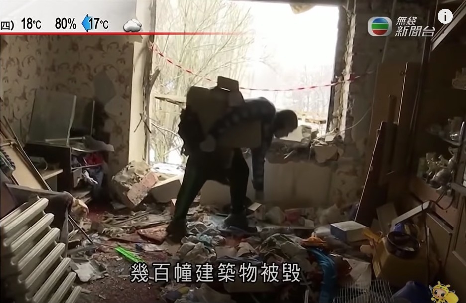 烏克蘭當地大批建築被毀。