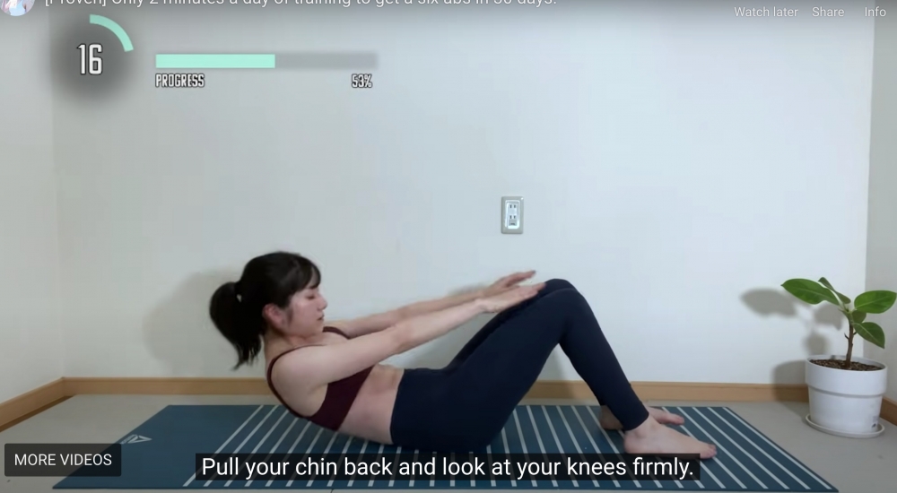 平躺上半身，膝蓋向上，腹部用力把上本身撐起，直至雙手碰到膝蓋。