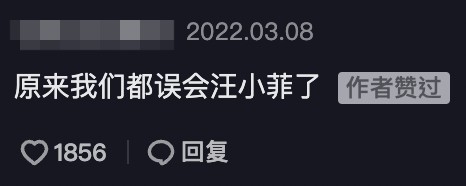 讚好網民「原來我們都誤會汪小菲了」嘅留言。