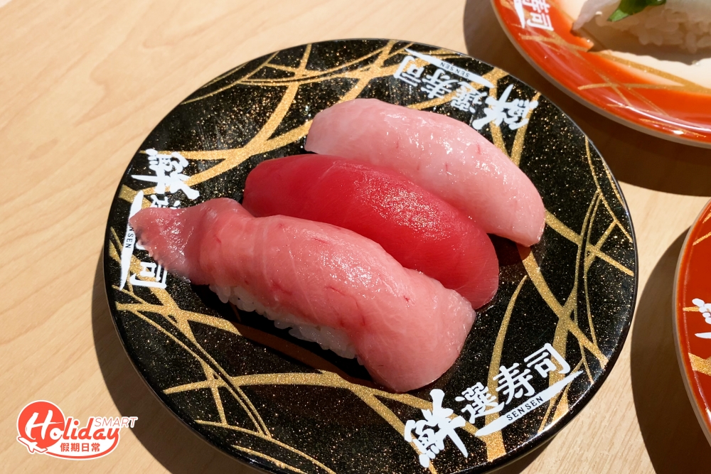 鮮選壽司山頂廣場店提供期間限定吞拿魚壽司,當中包括五貫吞拿魚拼盤。