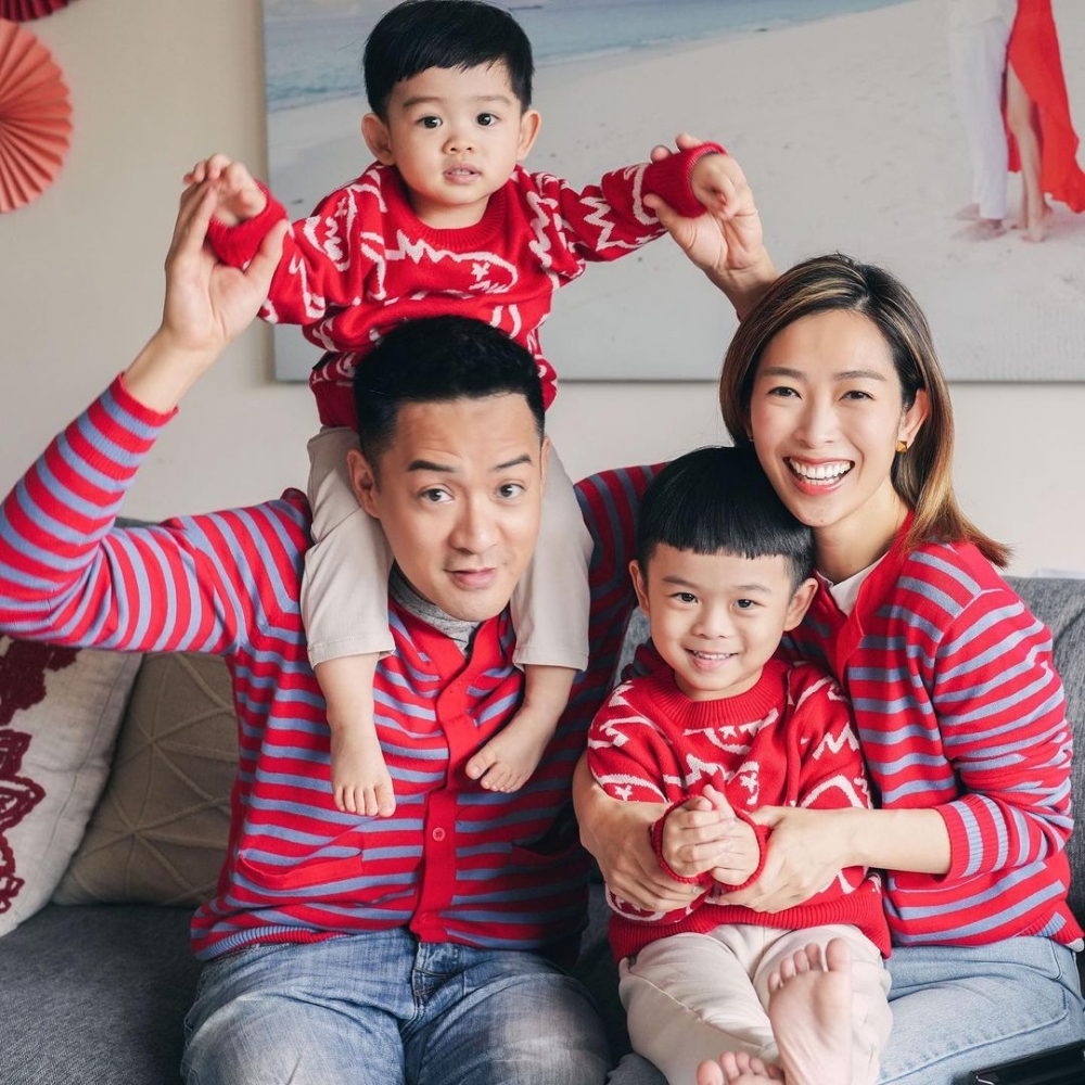 陳智燊和Sarah以及兩個寶貝仔