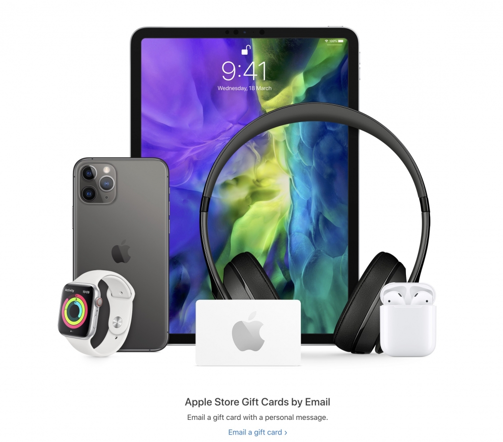 Apple Store網店以消費券購買Apple Gift Card，可適用於Apple零售店或網店。