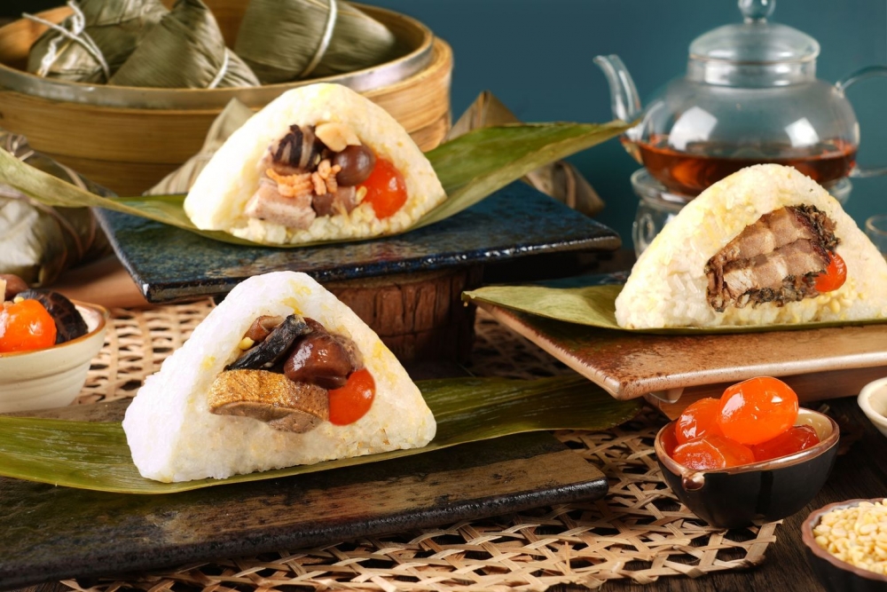 古法鹹肉糭、陳皮滷鴨糭與醬皇梅菜扣肉糭