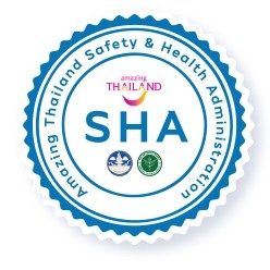 「SHA」為泰國推出的安心旅遊標誌,代表該單位的防疫措施受到政府認可。