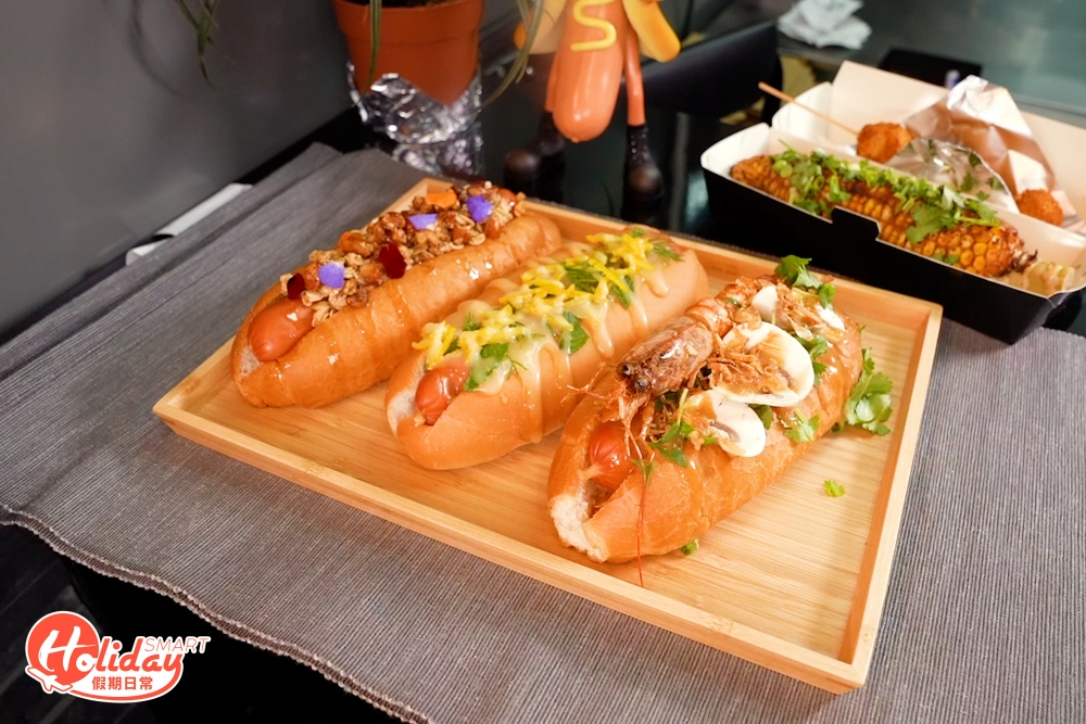 MADOG的熱狗分為傳統口感鬆軟的熱狗包，另設以港式脆豬仔包為概念所製成的熱狗。