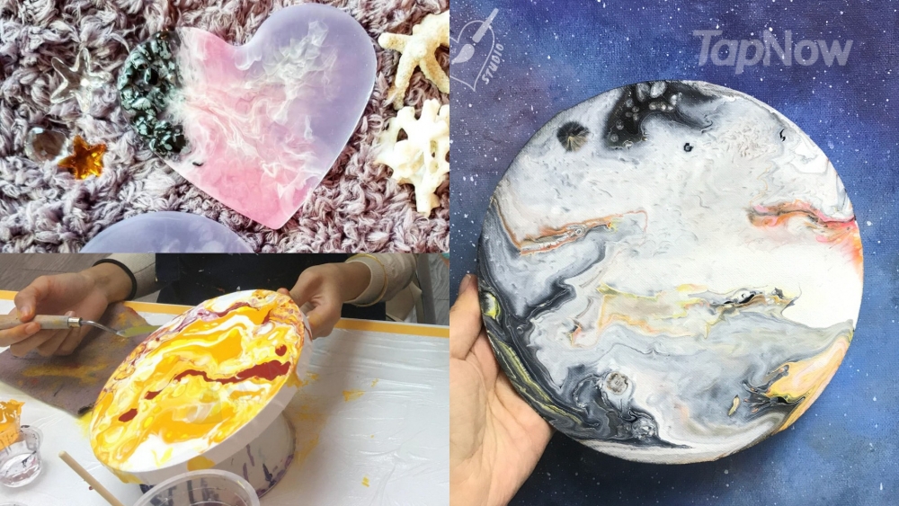 LoveMyArts推出【日本柔漓樹脂杯墊工作坊】及【抽象療瘉流體畫工作坊】優惠