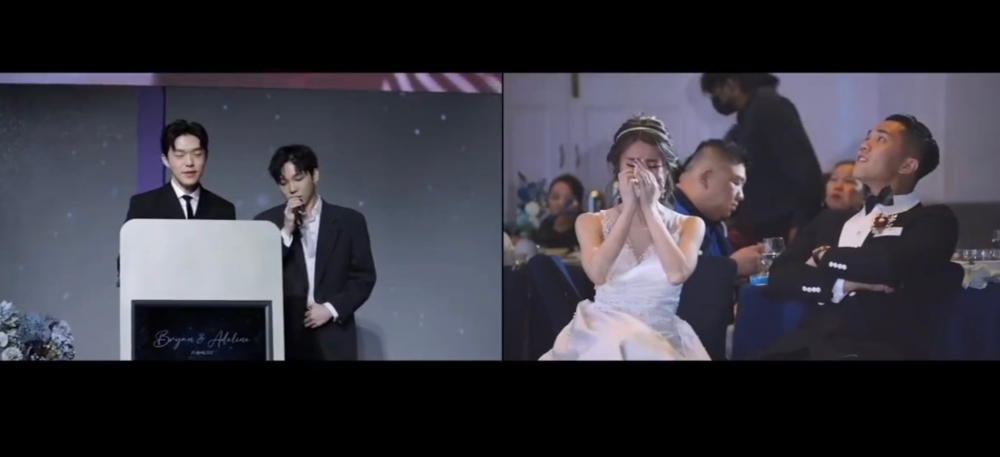 內地正瘋傳一段男閨蜜為新娘於婚禮獻唱嘅片段！