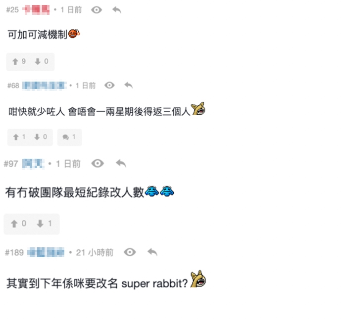 網民似乎唔太睇好組合,因為佢哋於短時間內就已經有咁大變動