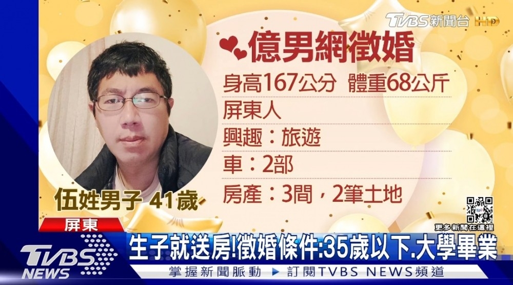 男子列出3個擇偶條件