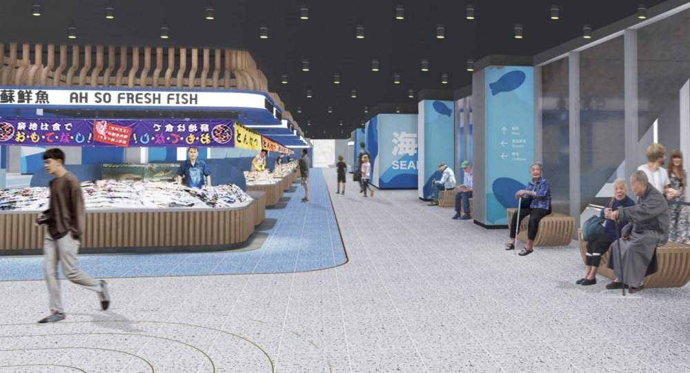 公營街市的一樓及二樓將為提供冷氣的室內街市,提供約150個檔位。
