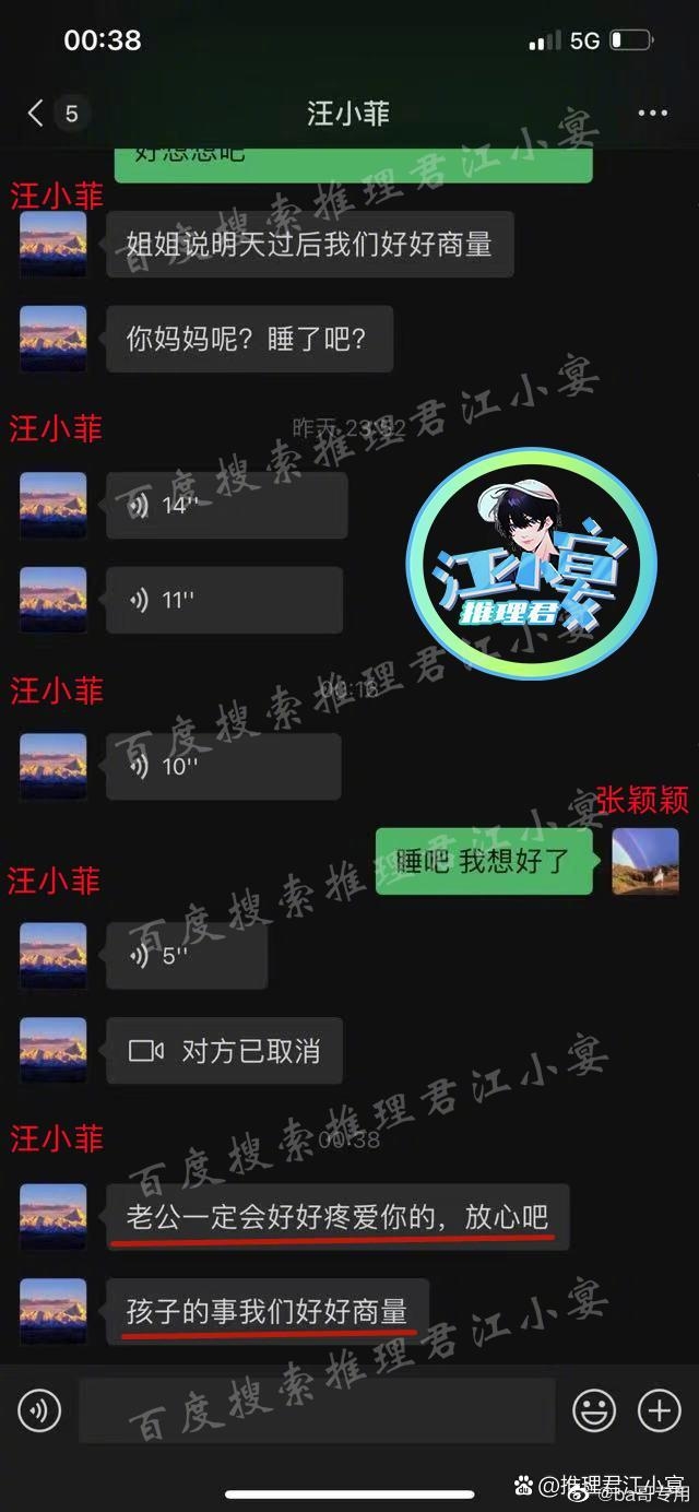 張穎穎主動提出唔要小孩,汪小菲話:「老公一定會好好疼愛你的,放心吧!孩子的事情我們好好商量。」