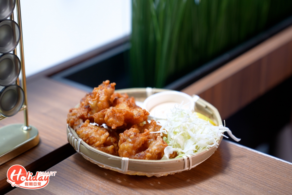 不少得經典日式唐揚炸雞,用上嫩滑雞腿肉,食落不會滿口油,蘸上檸檬汁一解膩感。