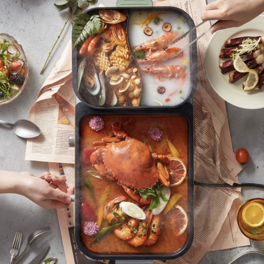 家用多功能電燒烤爐料理鍋：輕鬆製作唔同料理，煎、烤、涮、煮、燜通通無問題！