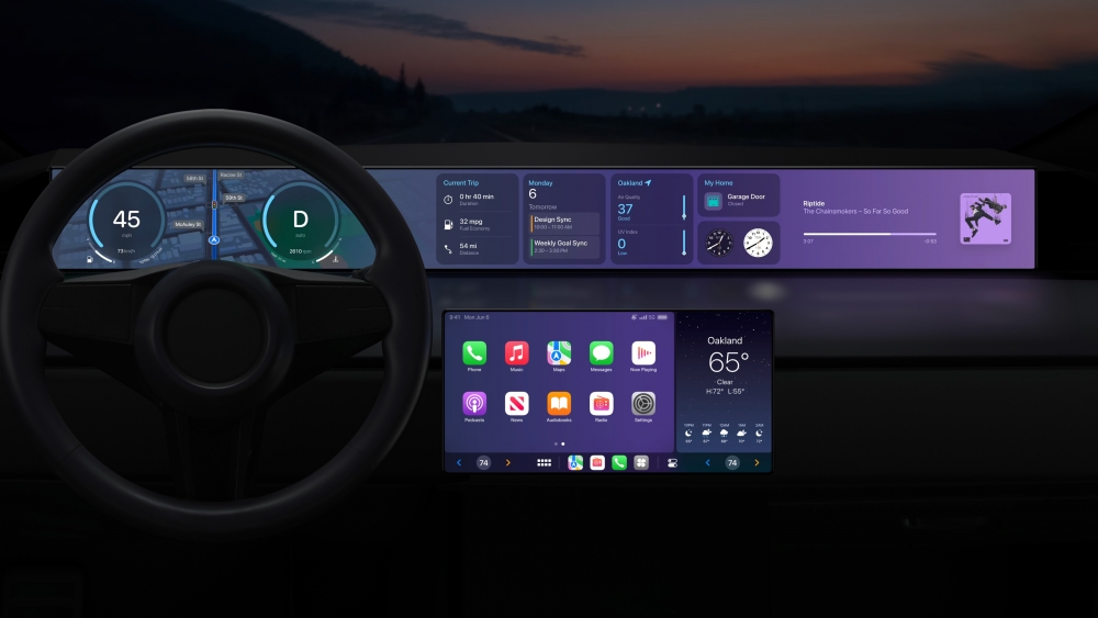 新一代Apple CarPlay可支援自定義的HUD顯示,可為車前顯示屏設置不同的風格~